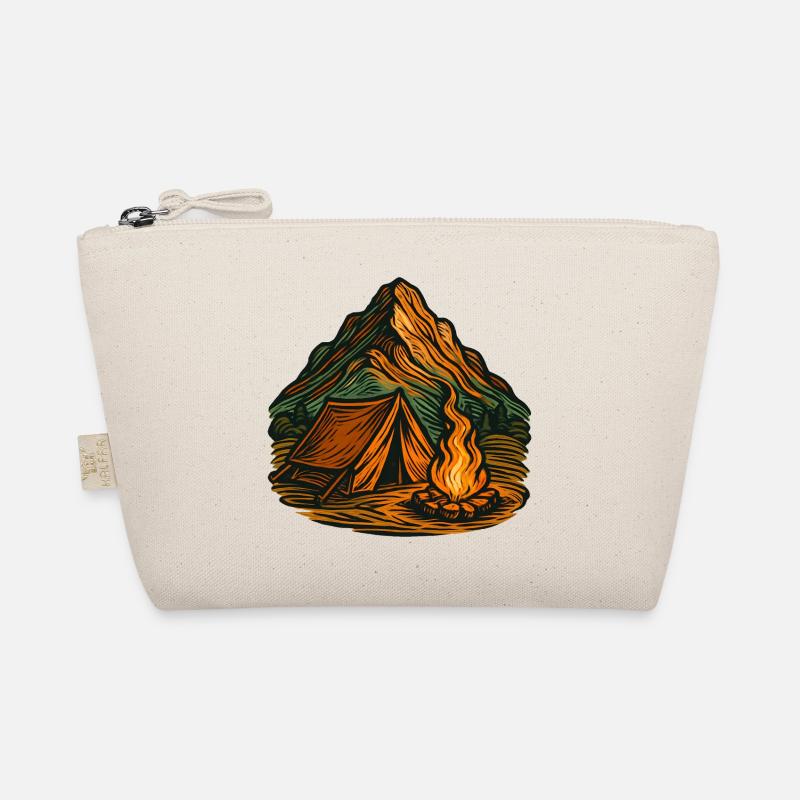 Mountain camping around the campfire Organic Pouch