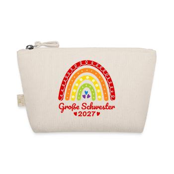 Große Schwester 2027 Boho Regenbogen bunt - Bio-Täschchen - Natur - Vorne