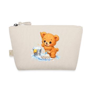 Children's Shirt Bear Cleaning Spring Cleaning Cute - Organic Pouch - nature - Front