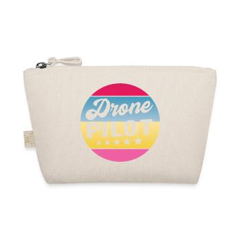 Drone Pilot Drohnenpilot Gradient Badge - Organic Pouch - nature - Front