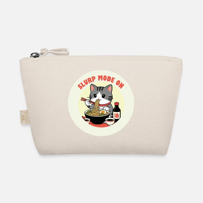 Kitten eating Ramen Slurp mode Organic Pouch