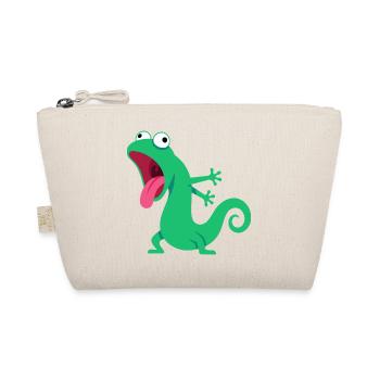 Dessin animé drôle de lézard vert avec langue - Trousse biologique - nature - Devant
