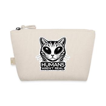 Alien Cat Humans Arent Real Spooky Kitten - Organic Pouch - nature - Front