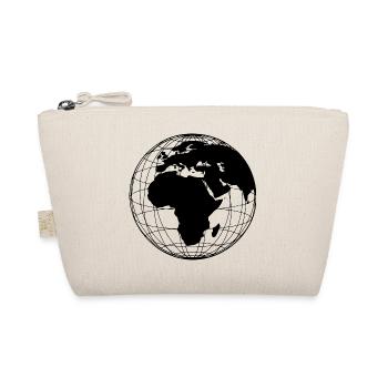 Globe Earth Modern Minimalist - Black - Organic Pouch - nature - Front