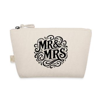 Mr and Mrs Wedding Heart Gift Marriage Couple - Organic Pouch - nature - Front