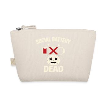 Social Battery Dead Funny Introvert Shirt - Organic Pouch - nature - Front