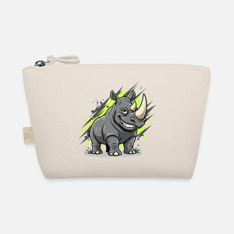 Grinning Rhino Graffiti Style Organic Pouch