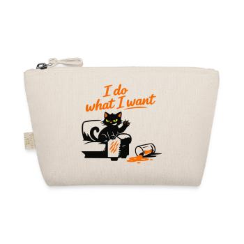 Freche schwarze Katze – I do what I want - Bio-Täschchen - Natur - Vorne