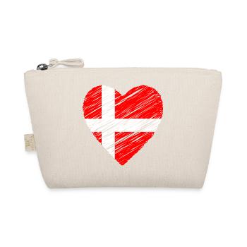 Danish Heart — Denmark Flag Brush - Organic Pouch - nature - Front