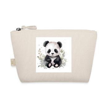 Panda Kuschelfreund im Aquarell - Bio-Täschchen - Natur - Vorne