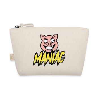 Maniac Crazy Pig Design de mascotte drôle - Trousse biologique - nature - Devant