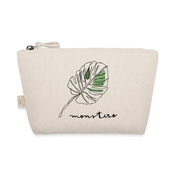Green Leaf Fragment Sketch Style Monstera - Organic Pouch - nature - Front