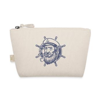 Captain Steering wheel Boatman Seafarer Sailor - Organic Pouch - nature - Front