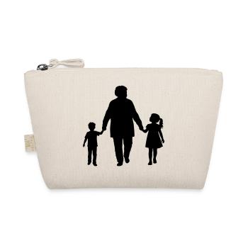 Grandparents Grandchild Silhouette Walking Family - Organic Pouch - nature - Front