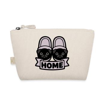 Mops Hausschuhe Home Banner - Bio-Täschchen - Natur - Vorne