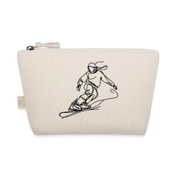 Snowboarder Drawing - Organic Pouch - nature - Front