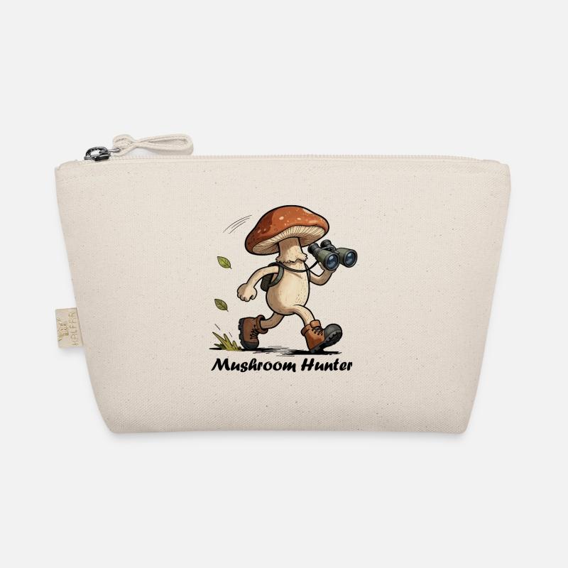 Mushroom with binoculars, mushroom hunter Organic Pouch