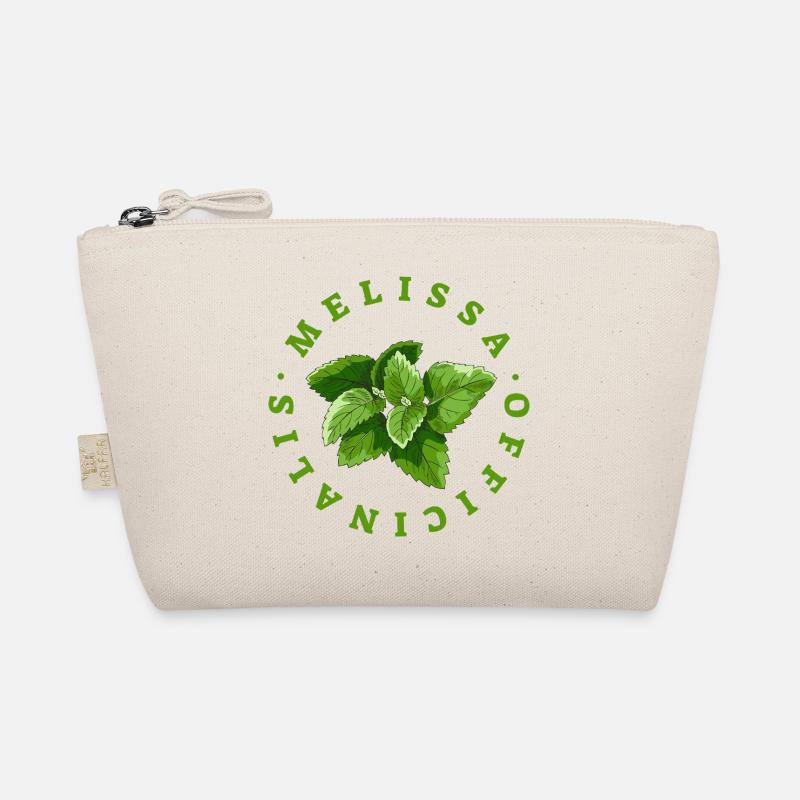 Lemon Balm Leaf Circular Emblem Organic Pouch