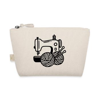 Sewing Machine Wool Knitting Sewing Handmade - Organic Pouch - nature - Front