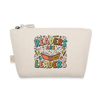Reading & Education – Readers are Leaders - Organic Pouch - nature - Front