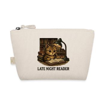 Night reading cat on the shelf - Organic Pouch - nature - Front