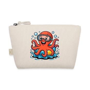 Lustiger Oktopus mit Taucherbrille - Bio-Täschchen - Natur - Vorne