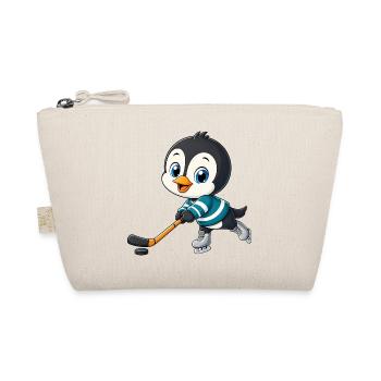 Süßer Pinguin Cartoon Eishockey Spieler - Bio-Täschchen - Natur - Vorne