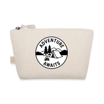 Adventure Awaits Camping Emblem - Organic Pouch - nature - Front