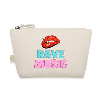 Rave Music Leopard Lips Neon Text - Organic Pouch - nature - Front