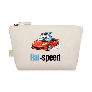 Haispeed | Cool cartoon shark in sports car - Organic Pouch - nature - Front