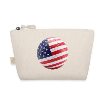 USA-FLAGGE AUF EINEM FUSSBALL - Bio-Täschchen - Natur - Vorne