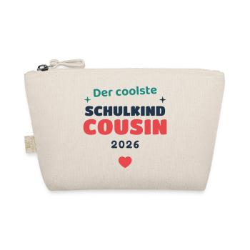 Einschulung 2026 Cousin - Schulkind Geschenk Schul - Bio-Täschchen - Natur - Vorne
