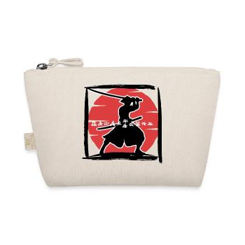 Samurai-Silhouette unter roter Sonne - Bio-Täschchen - Natur - Vorne
