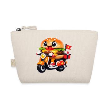 Kawaii Burger auf dem Motorrad - Bio-Täschchen - Natur - Vorne