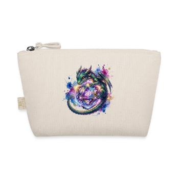 Cute Dragon with D20 Dice – Pen & Paper - Organic Pouch - nature - Front