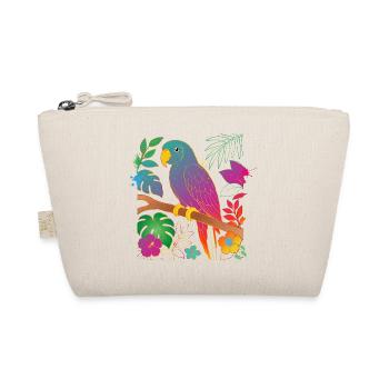 Bunter Papagei im Tropen Design - Bio-Täschchen - Natur - Vorne