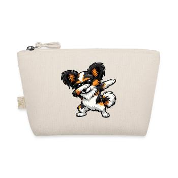 Dabbing Papillon in Comic Style - Organic Pouch - nature - Front