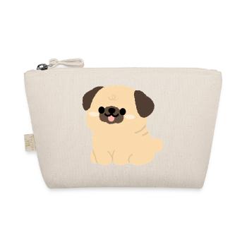 Pug Plushie Charm - Organic Pouch - nature - Front