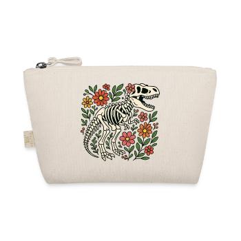 T Rex Skeleton with Flowers - Organic Pouch - nature - Front