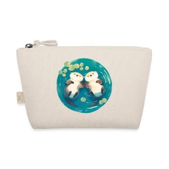 Otter Cute Valentine's Day Anniversary Wedding Anniversary Couple - Organic Pouch - nature - Front