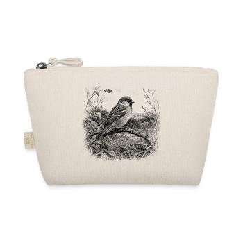 Cute sparrow in nature in drawing style - Organic Pouch - nature - Front