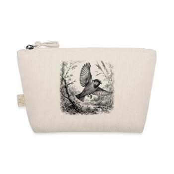 Cute sparrow in flight in nature in drawing style - Organic Pouch - nature - Front