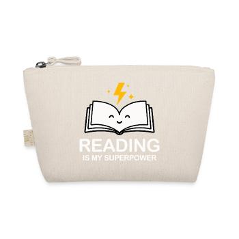 Reading Is My Superpower | Book Lover Shirt - Organic Pouch - nature - Front