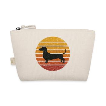 Dachshund Silhouette Vintage Sunset - Organic Pouch - nature - Front