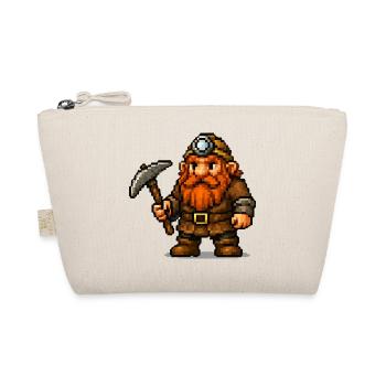 Pixel Zwerg mit Spitzhacke - Bio-Täschchen - Natur - Vorne