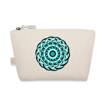 3D Strudel Mandala - Türkises Wellen Ornament - Bio-Täschchen - Natur - Vorne
