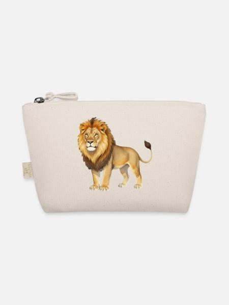 Löwe aquarell Geschenk - Bio-Täschchen - Natur