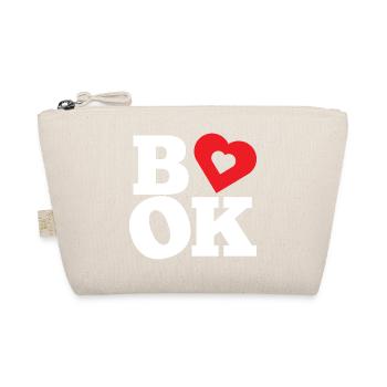 Book Heart I Love Books Bold Typography - Bio-Täschchen - Natur - Vorne