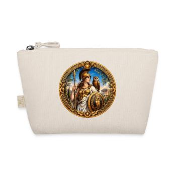 Athene mit Speer, Schild und Eulen - Bio-Täschchen - Natur - Vorne
