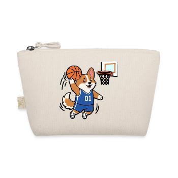 Süßer Corgi spielt Basketball lustiges Welpengeschenk - Bio-Täschchen - Natur - Vorne